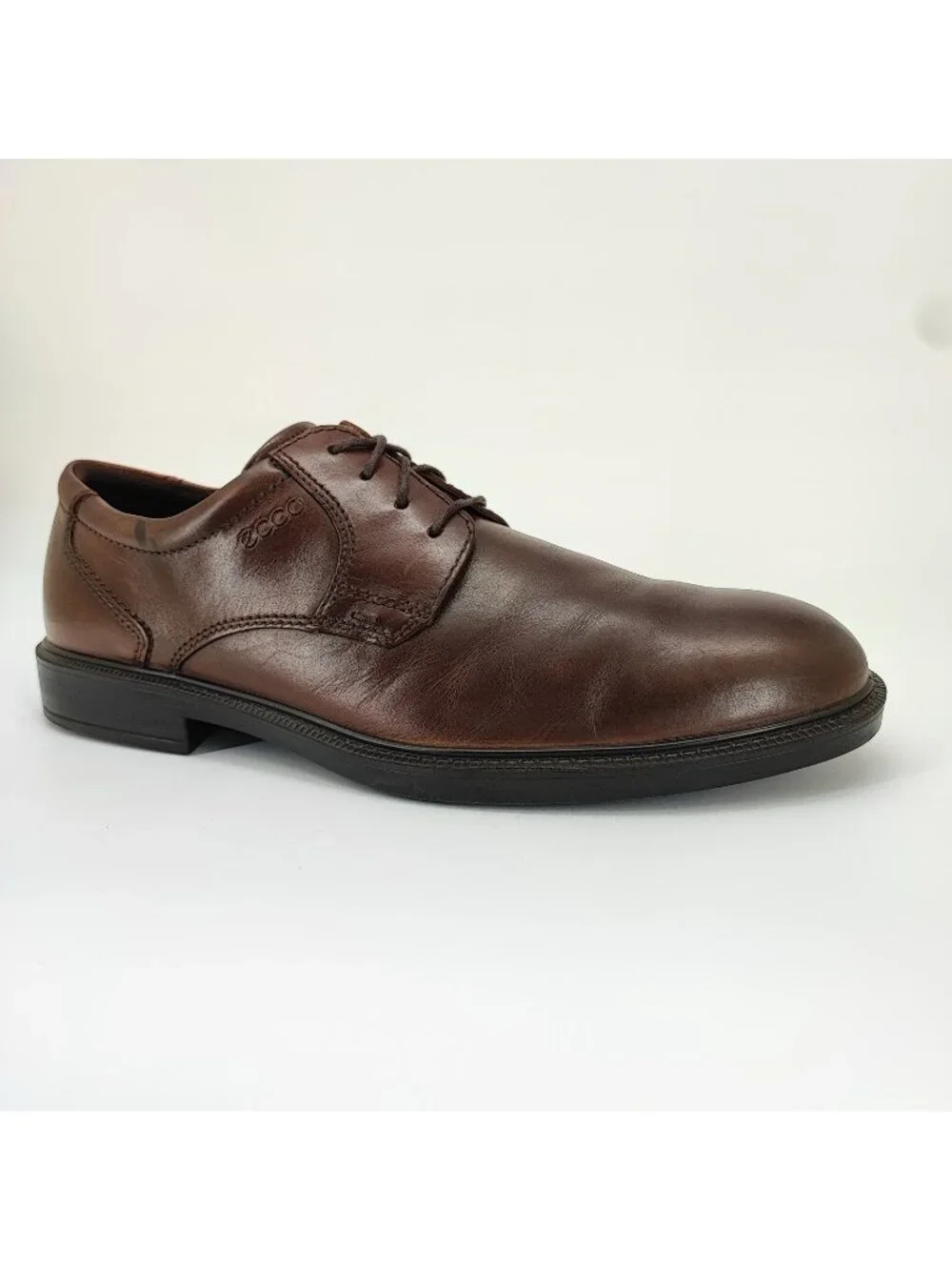 ECCO Helsinki 2 Men's Size 12 US Brown Leather Derby Dress Shoes Oxfords